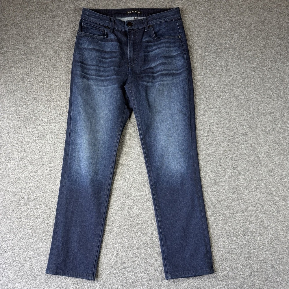 Monfrere Japanese Denim Brando Jeans Mens 32 29" Inseam Dark Blue